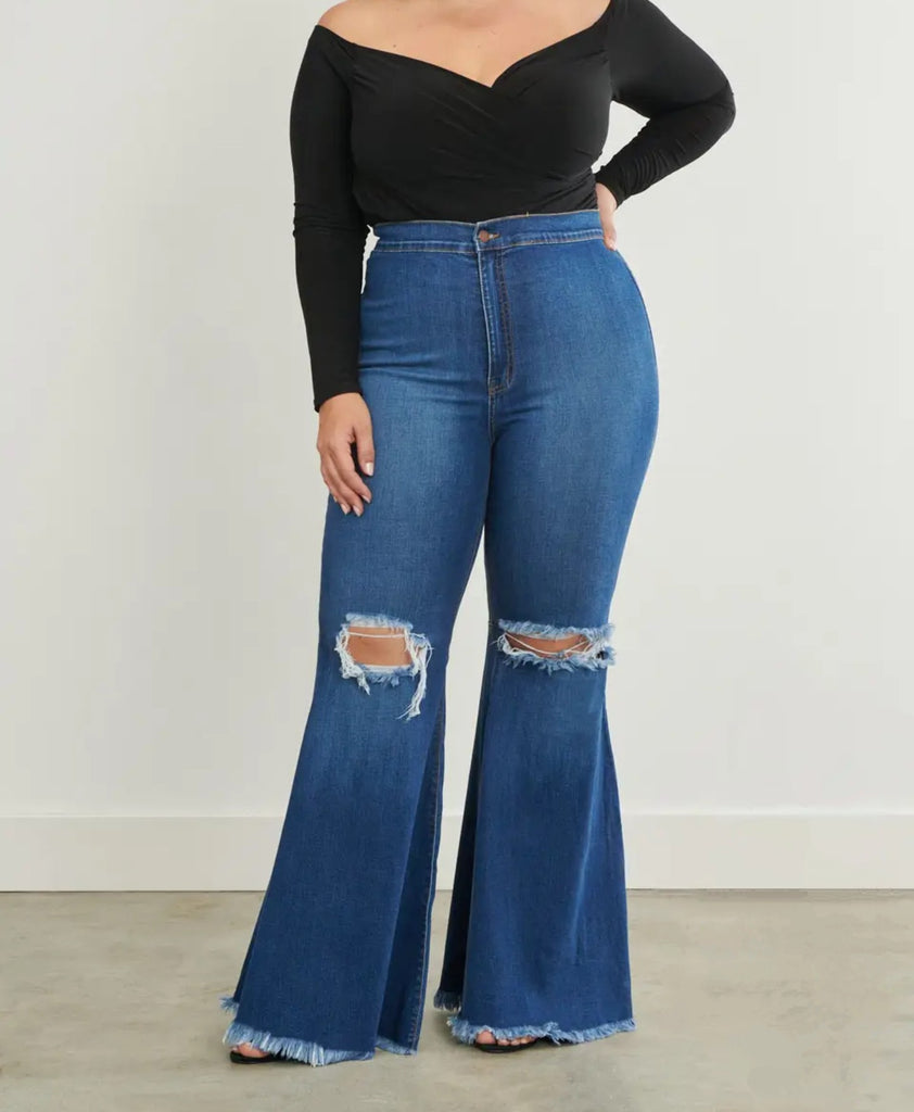 Distressed Flared Jeans