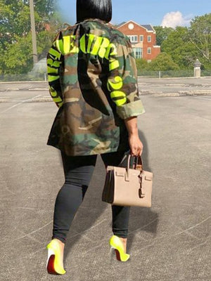 Camouflage and Neon Yellow Jacket