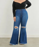 Distressed Flared Jeans