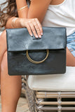 Black Fold Over Clutch