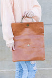 Folder Over Envelope Clutch - Cognac