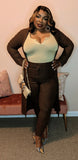 Ribbed Cardigan & Legging Set (Plus Size)